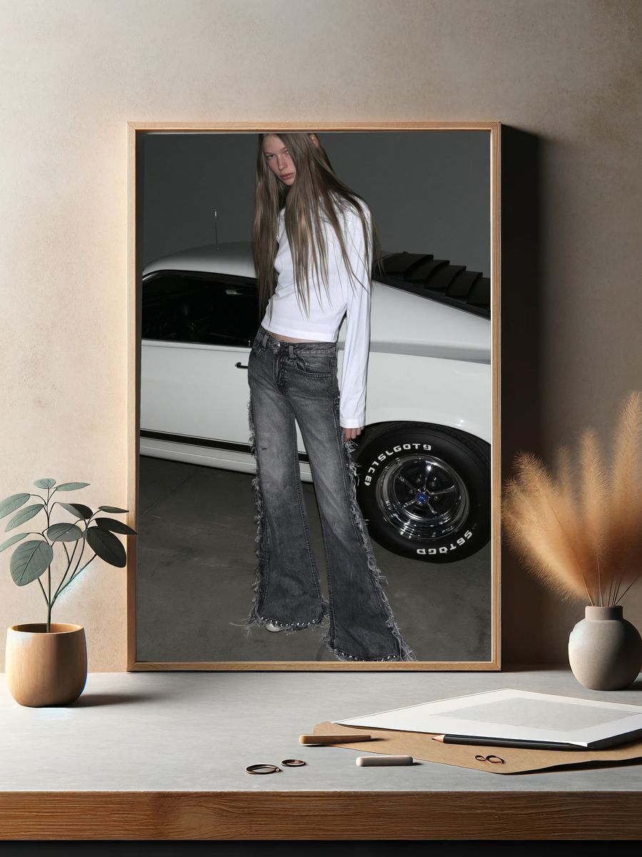 Fashion Model by Car Photography Poster. — room view 2