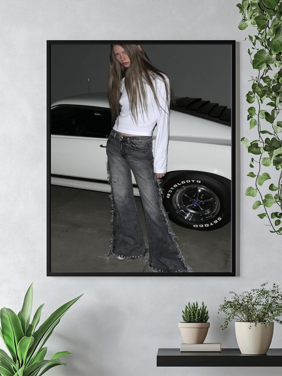 Fashion Model by Car Photography Poster. — room view 4