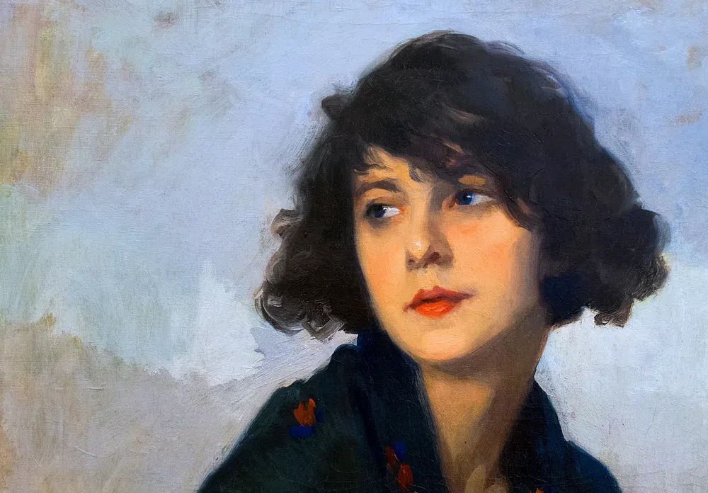Woman green shawl (1927) aesthetic. poster — fine-art art