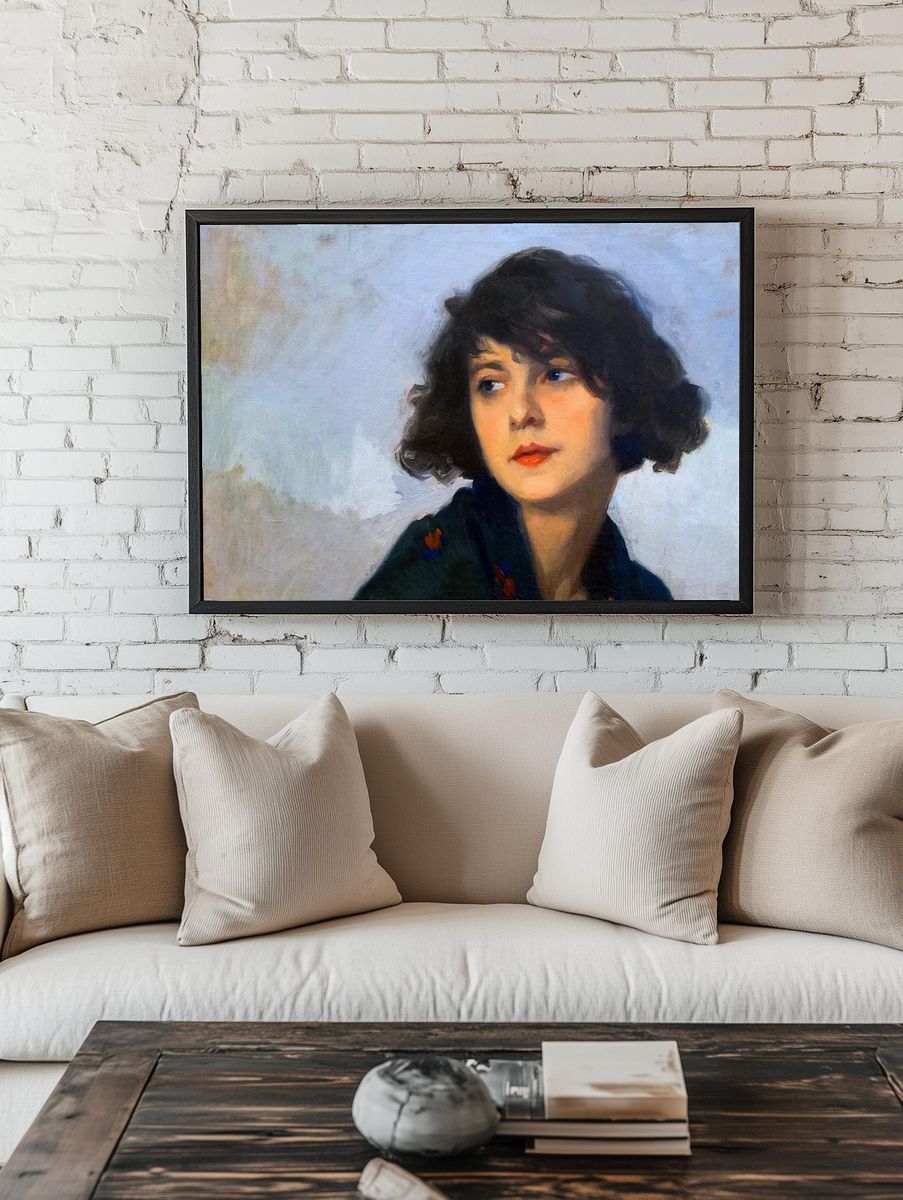 Woman green shawl (1927) aesthetic. — room view 1