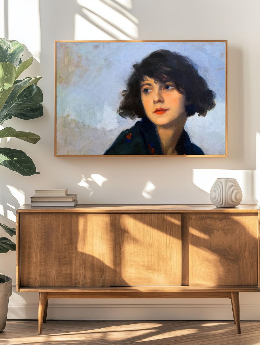 Woman green shawl (1927) aesthetic. — room view 3