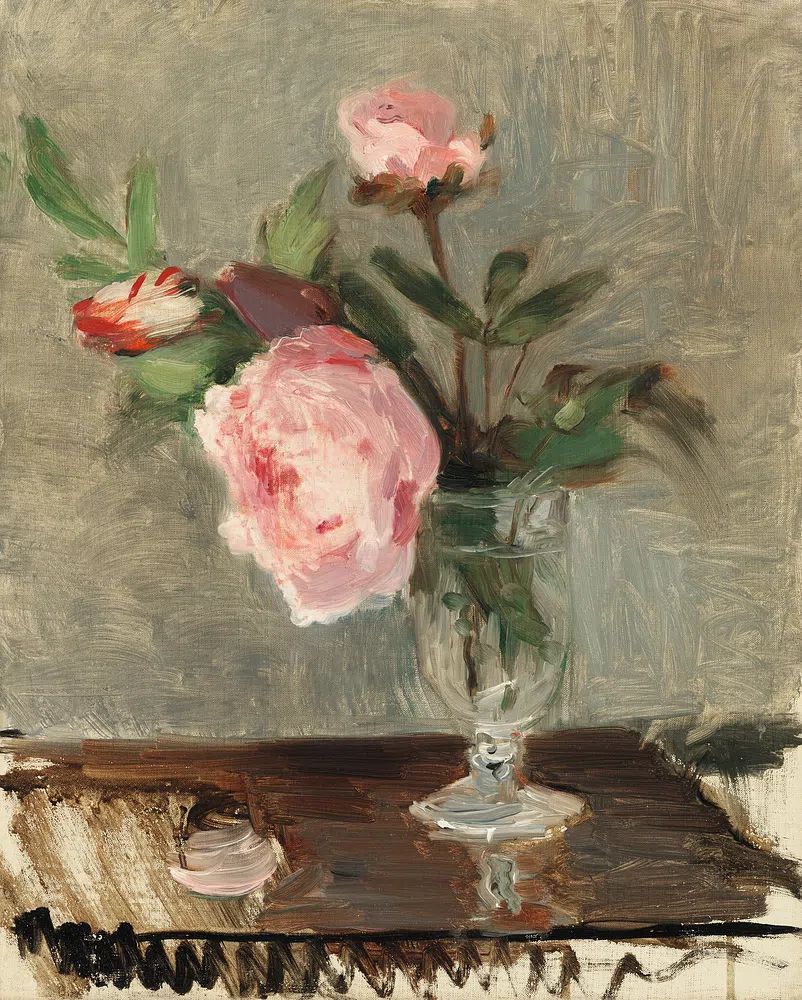 Aesthetic peonies painting. poster — fine-art art