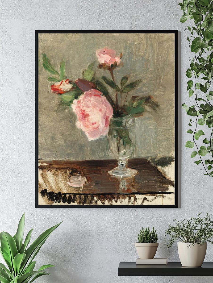 Aesthetic peonies painting. — room view 4