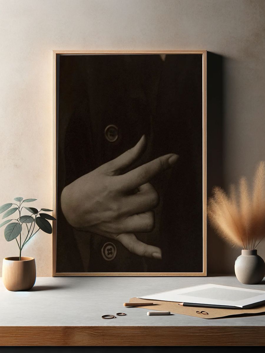 Elegant Hand Gesture — Fine Art Print. — room view 2