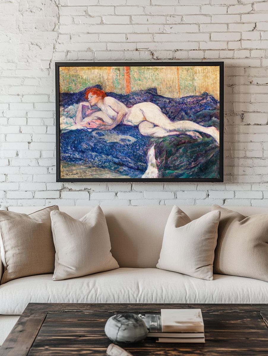 Naked woman showing her breasts. room preview
