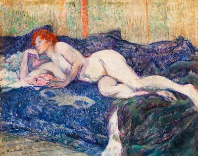 Naked woman showing her breasts. poster