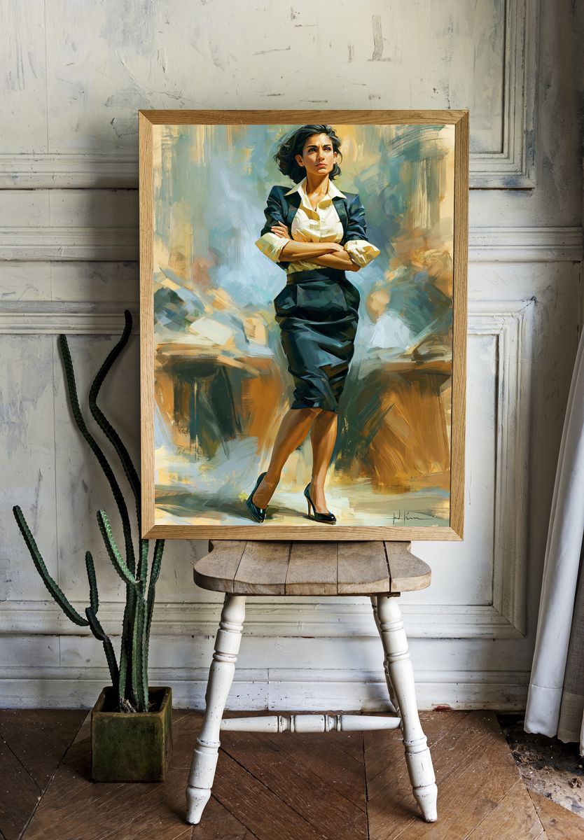 Confident Woman Portrait Print. room preview