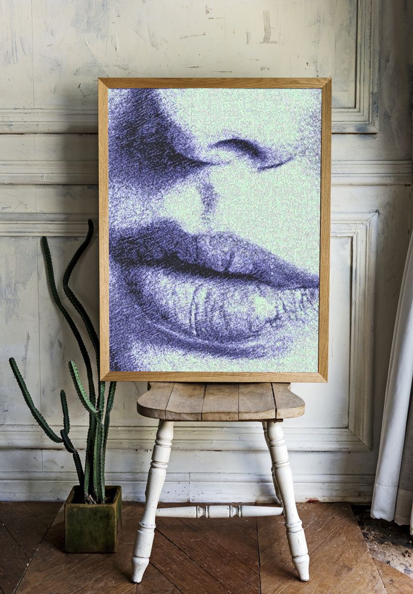 Abstract Lips — Fine Art Print. — room view 1
