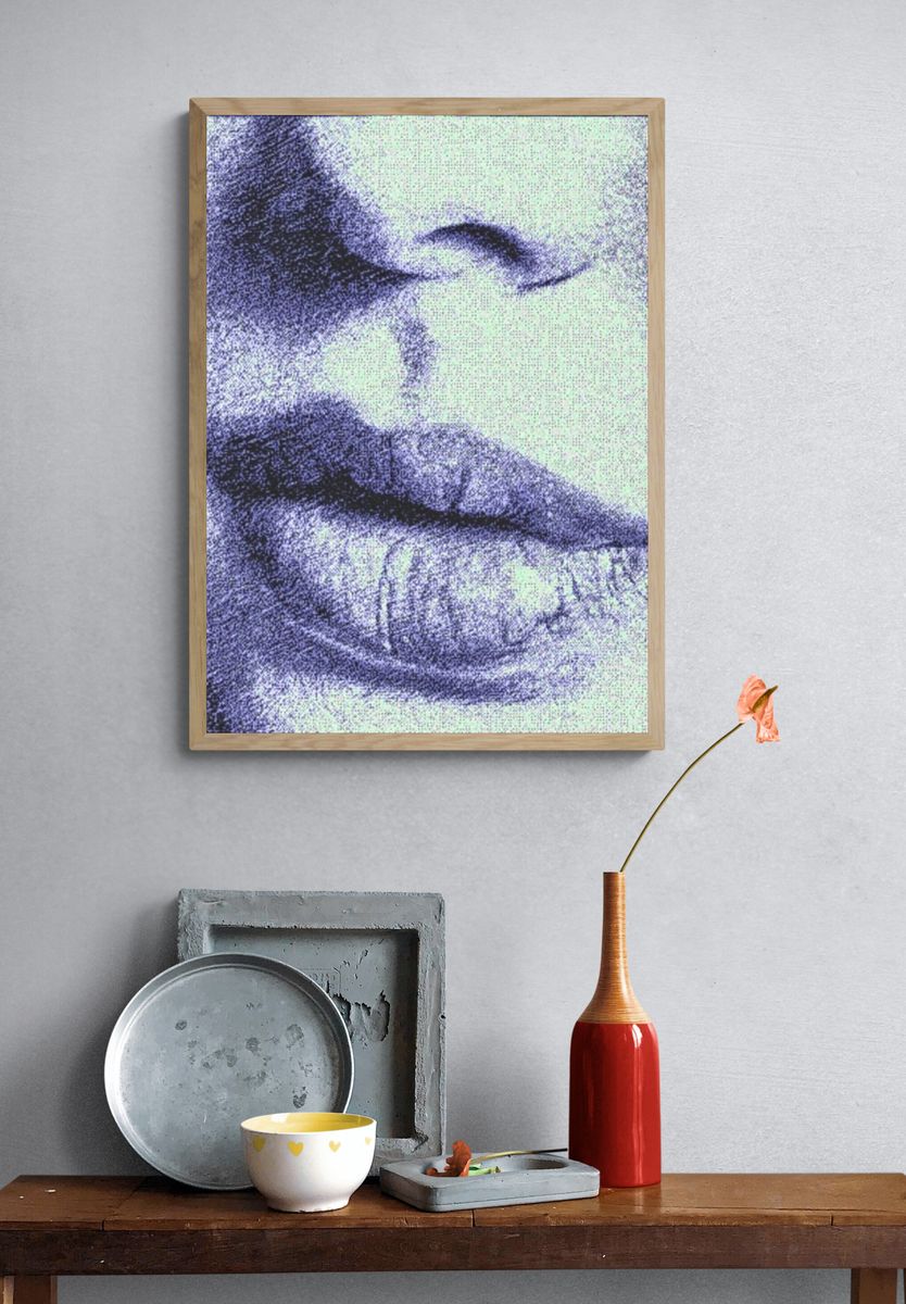 Abstract Lips — Fine Art Print. — room view 3