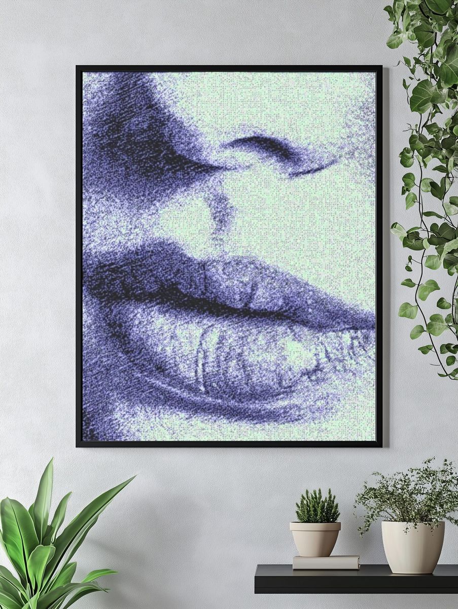 Abstract Lips — Fine Art Print. — room view 4
