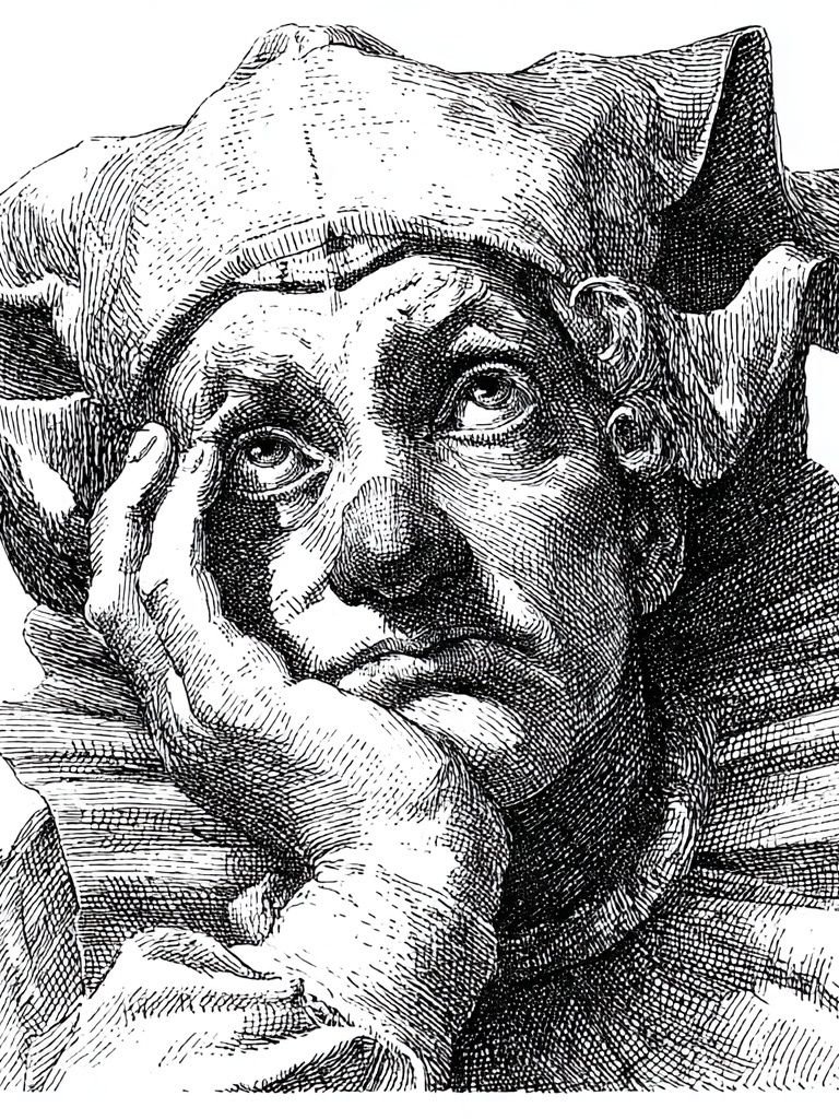 Pensive Jester — Fine Art Print. poster detail