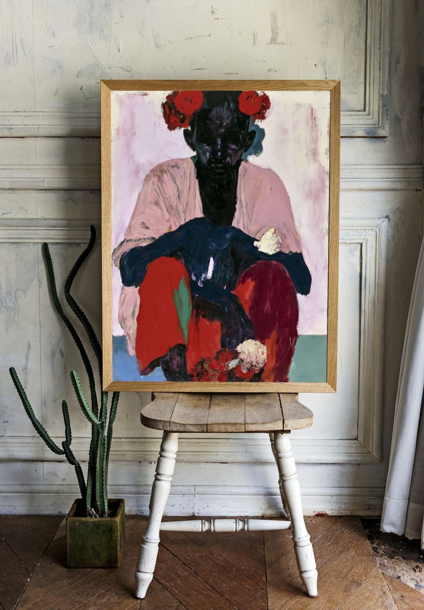Abstract Figure Portrait Print. room preview
