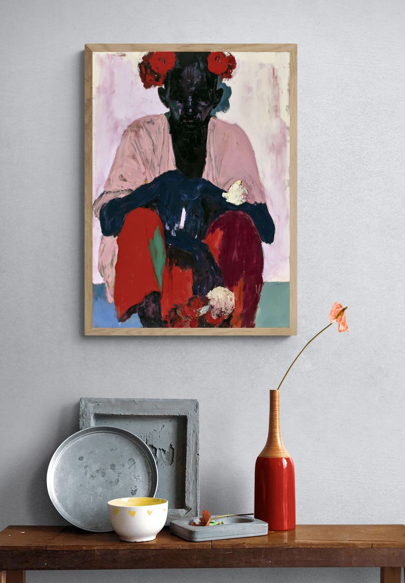 Abstract Figure Portrait Print. — room view 3