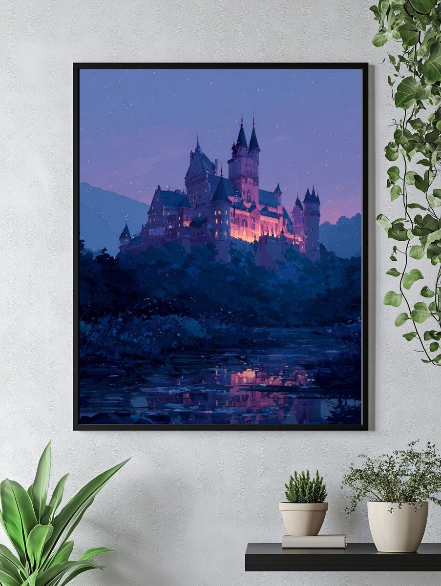 Enchanted Castle at Dusk — Fantasy Print. — room view 4