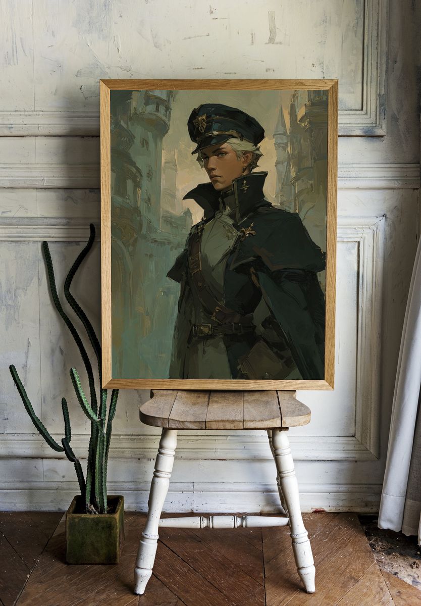 Fantasy Officer Portrait Print. — room view 1