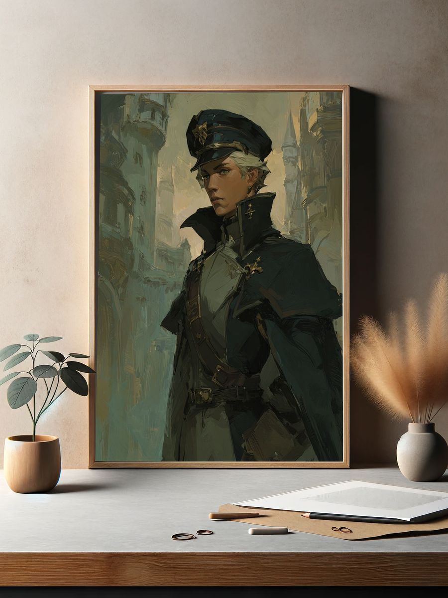 Fantasy Officer Portrait Print. — room view 2