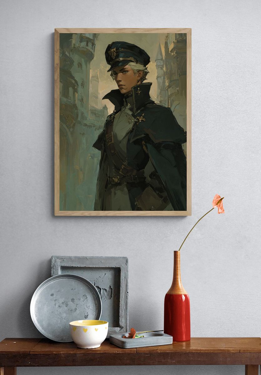 Fantasy Officer Portrait Print. — room view 3