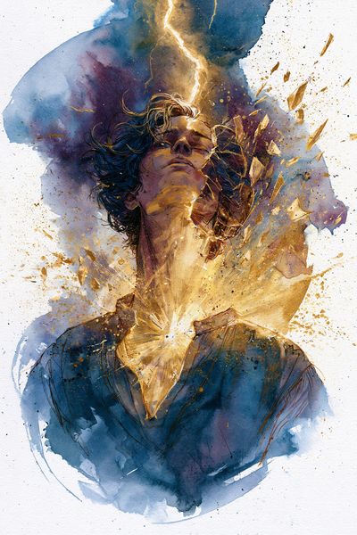 Celestial Portrait Watercolor Print.