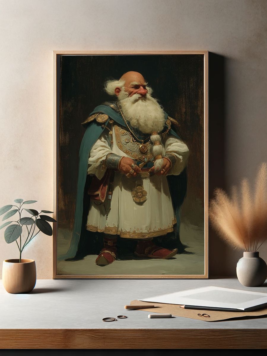 Ancient Warrior Portrait Print. — room view 2