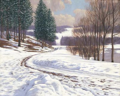 Winter country (1920), vintage nature. poster print