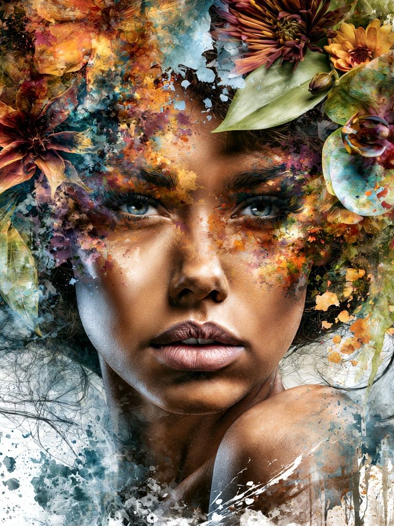 Floral Portrait Fine-Art Poster. poster detail