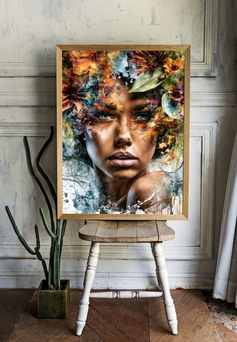 Floral Portrait Fine-Art Poster. — room view 1