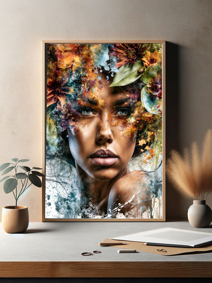 Floral Portrait Fine-Art Poster. — room view 2