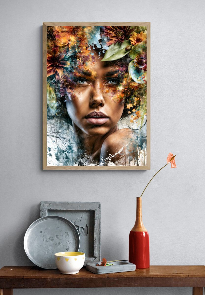 Floral Portrait Fine-Art Poster. — room view 3