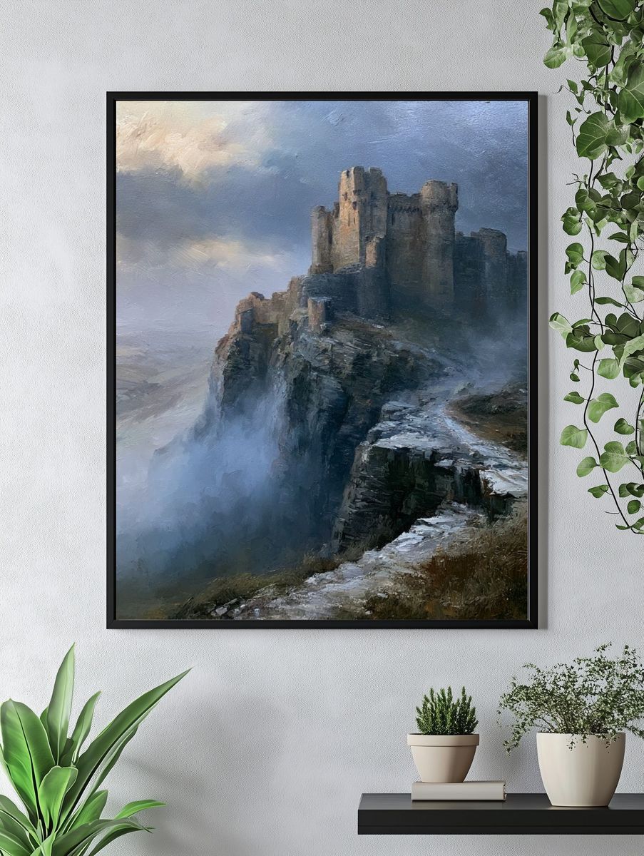 Misty Castle Cliff Fine-Art Print. — room view 4