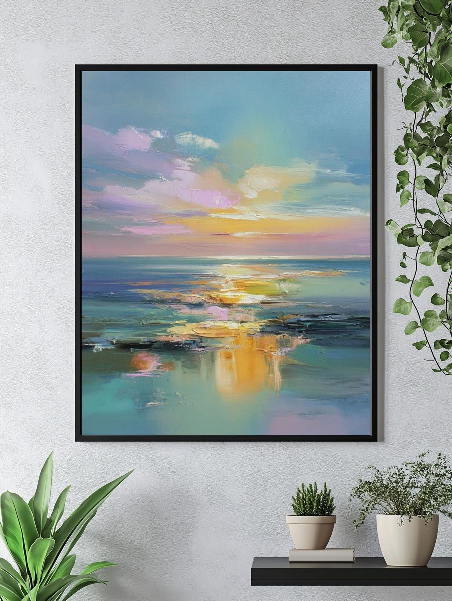 Serene Ocean Sunset — Fine Art Print. — room view 4