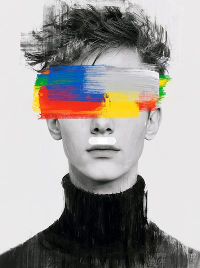 Abstract Portrait Color Brush Poster. poster print