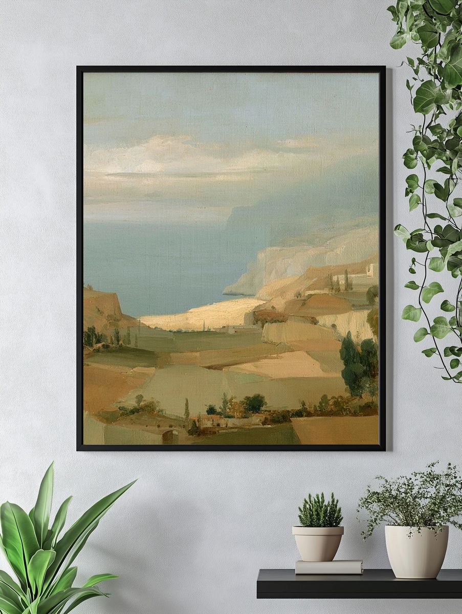 Mediterranean Coast Landscape Print. — room view 4