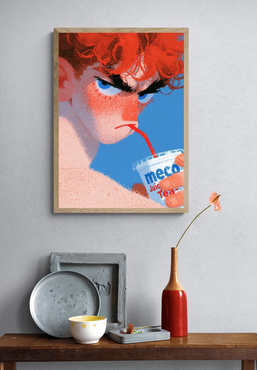 Pop Art Soda Sip Poster. — room view 3