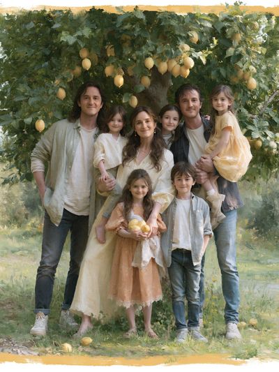 Lemon Orchard Family Portrait Print.