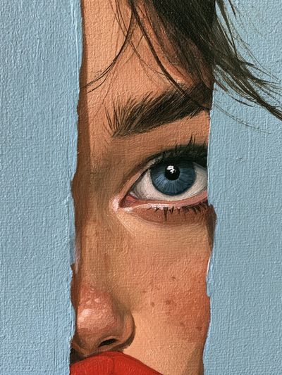 Fragmented Face Portrait Print. poster