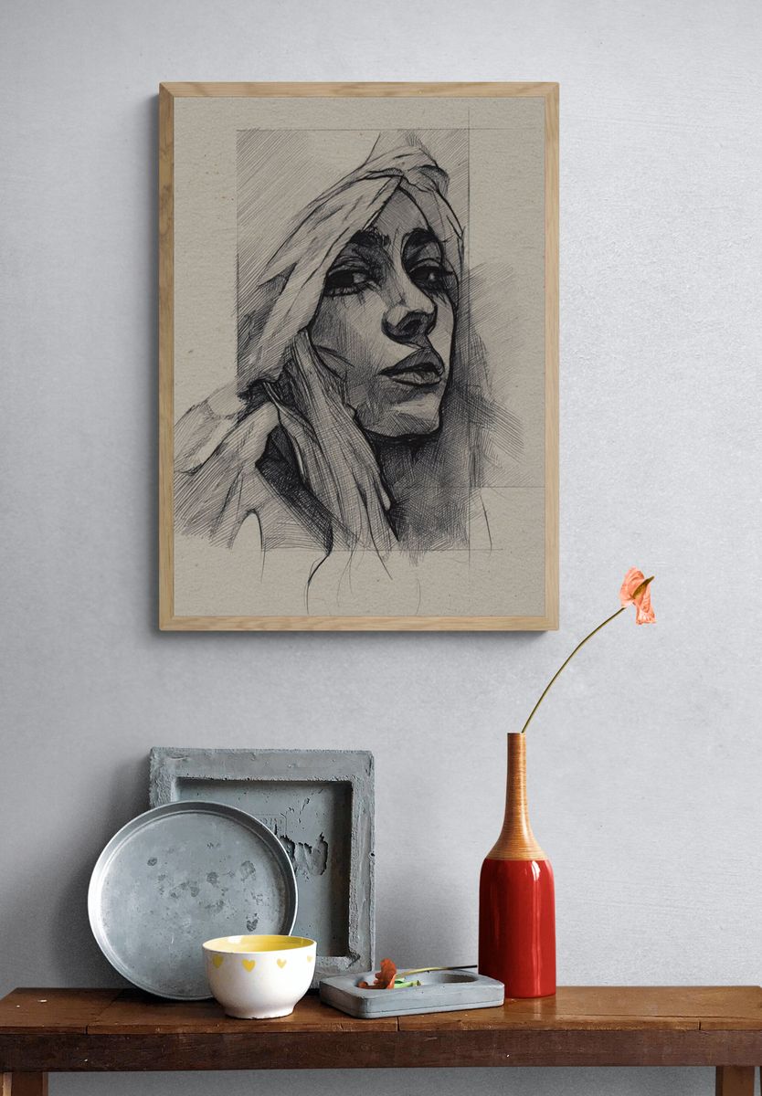 Sketch Portrait Fine-Art Print. — room view 3