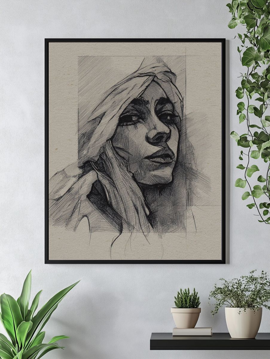 Sketch Portrait Fine-Art Print. — room view 4