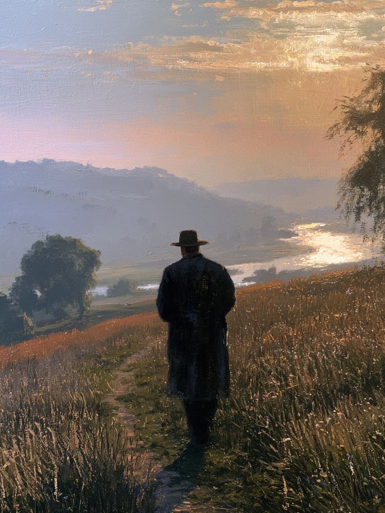 Solitary Wanderer Landscape Print. poster detail