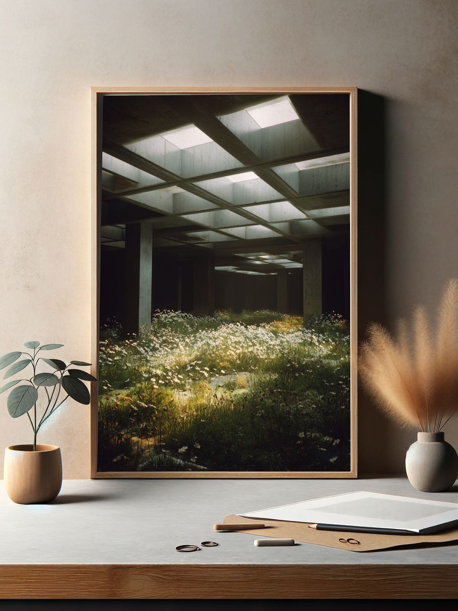 Floral Urban Oasis — Fine Art Print. — room view 2