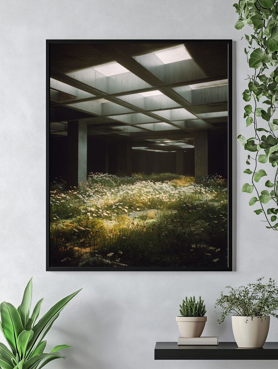 Floral Urban Oasis — Fine Art Print. — room view 4