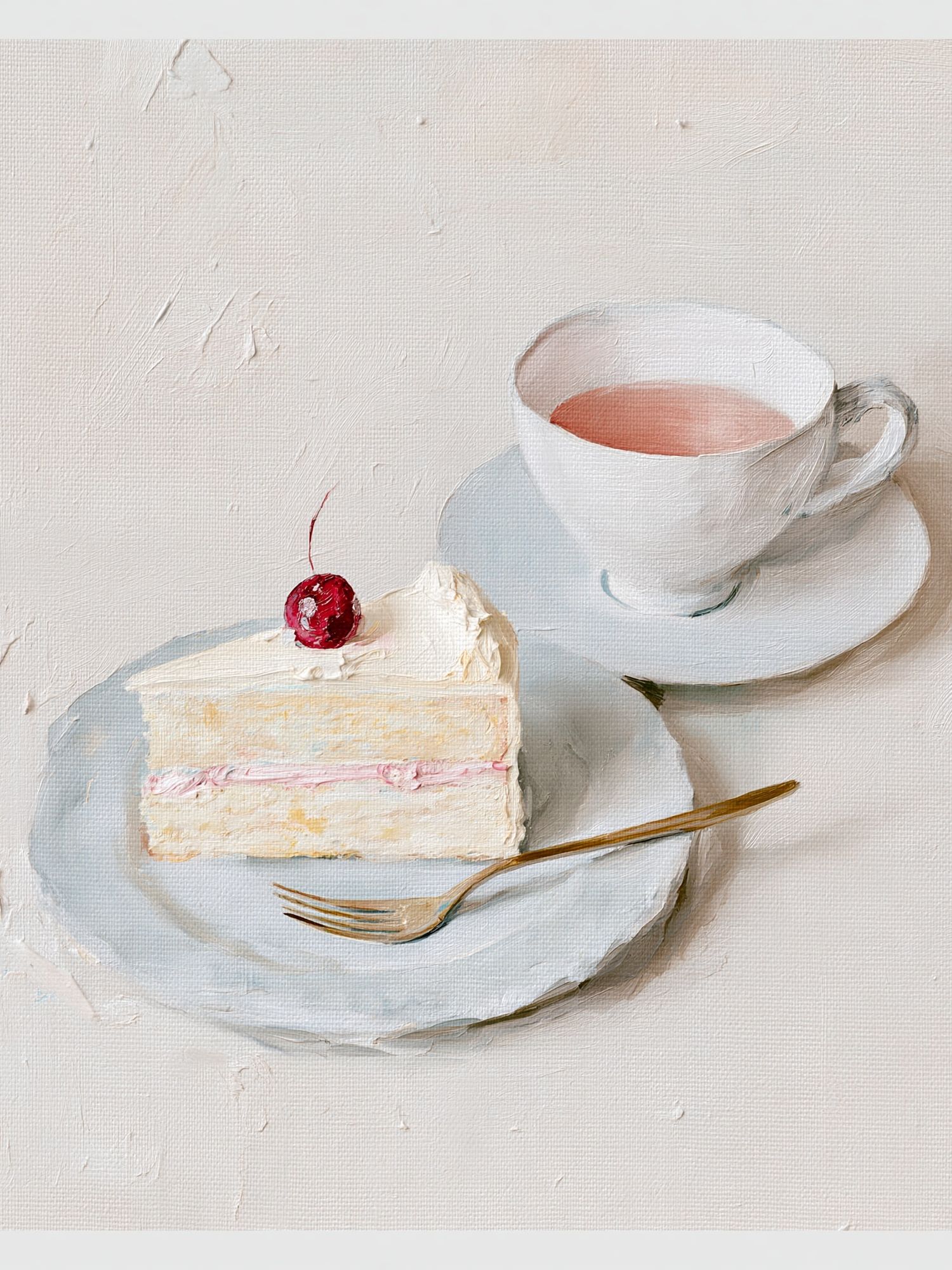 Cherry Cake Still Life Print. poster detail