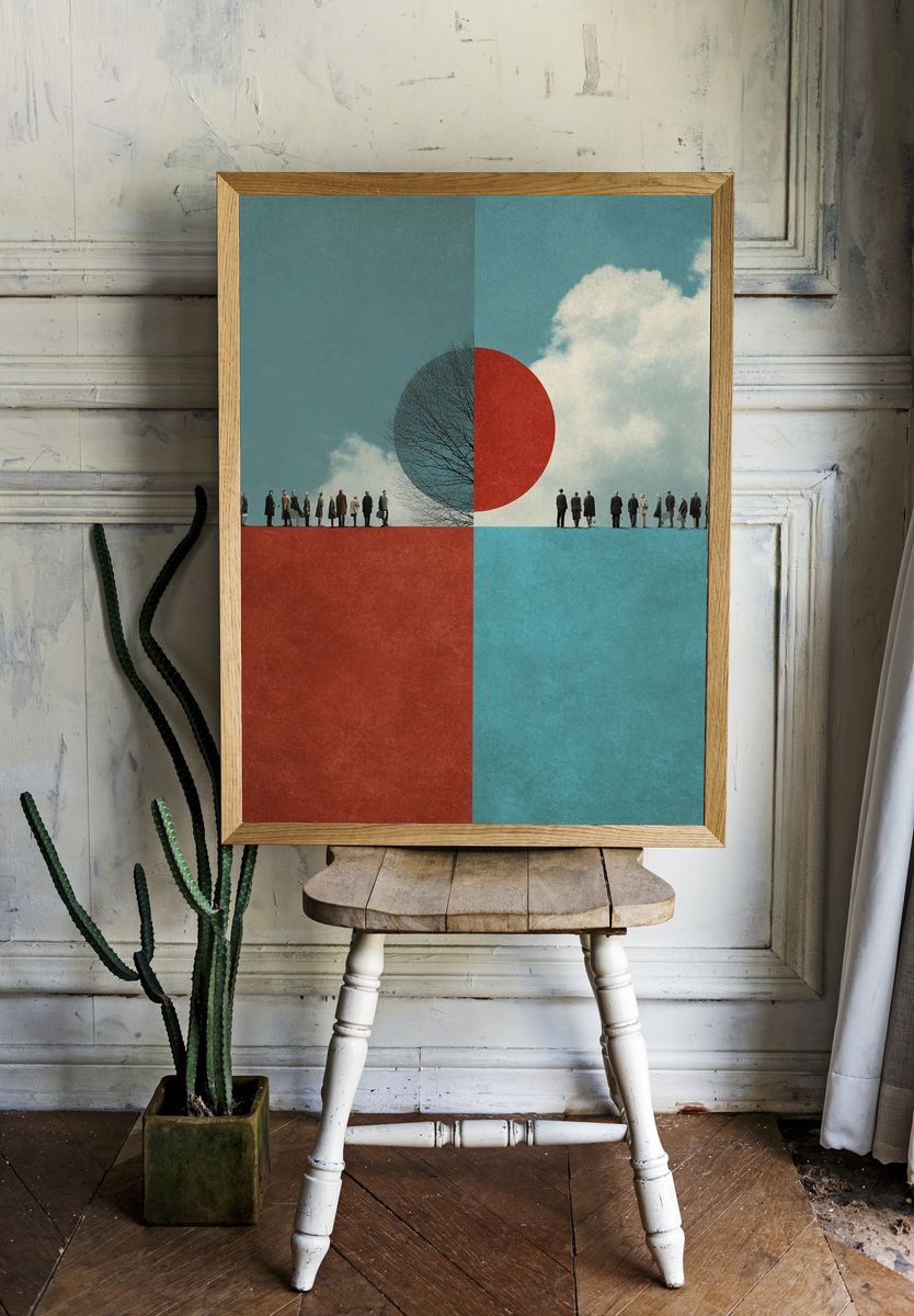 Surreal Crowd — Fine Art Print. — room view 1