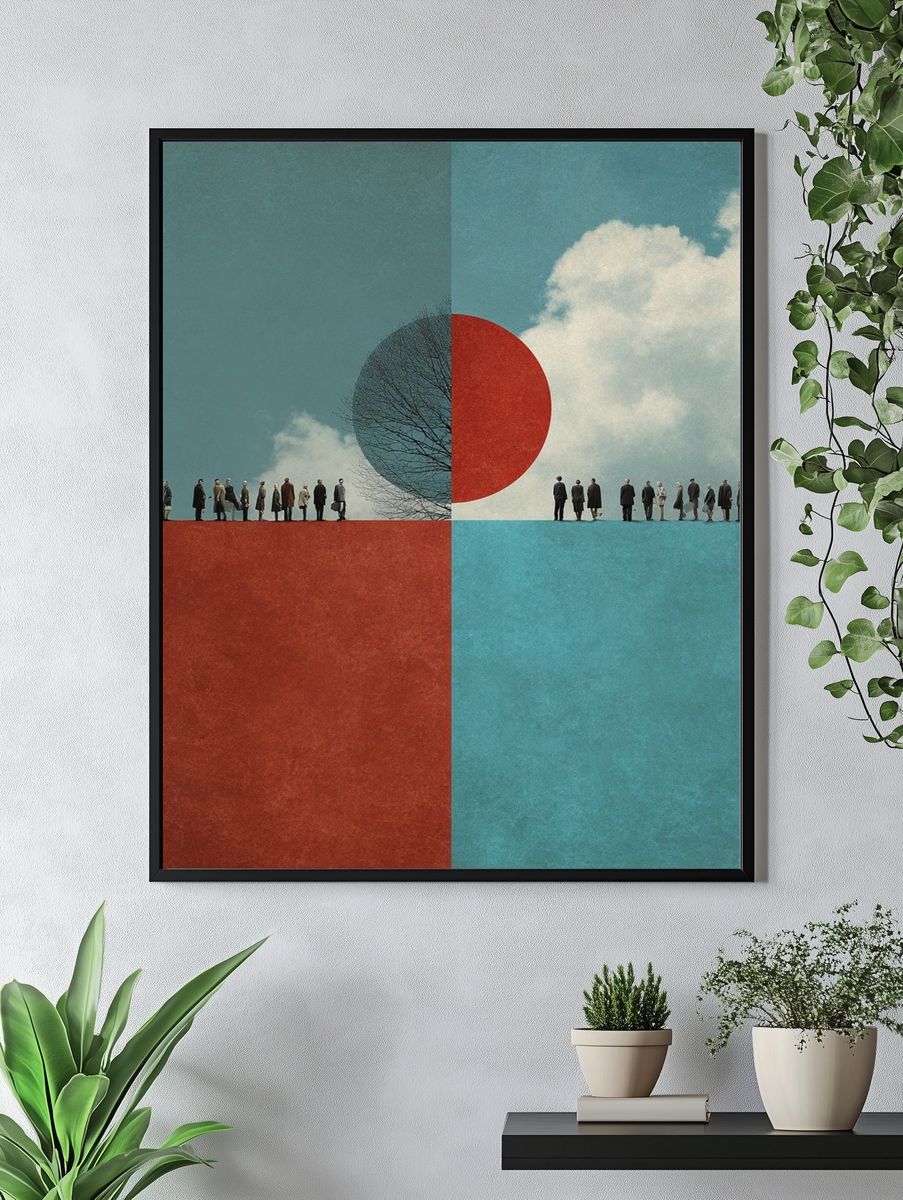 Surreal Crowd — Fine Art Print. — room view 4