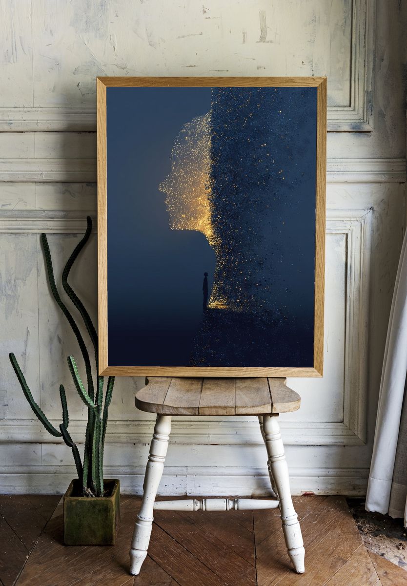 Ethereal Human Silhouette — Fine Art Print. — room view 1