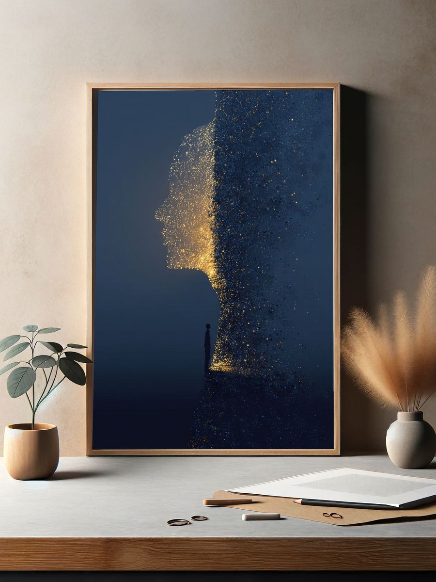 Ethereal Human Silhouette — Fine Art Print. — room view 2