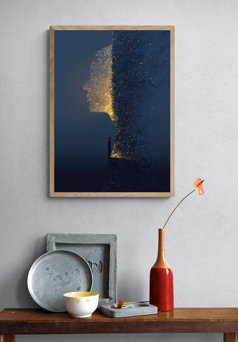 Ethereal Human Silhouette — Fine Art Print. — room view 3