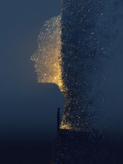 Ethereal Human Silhouette — Fine Art Print. poster print