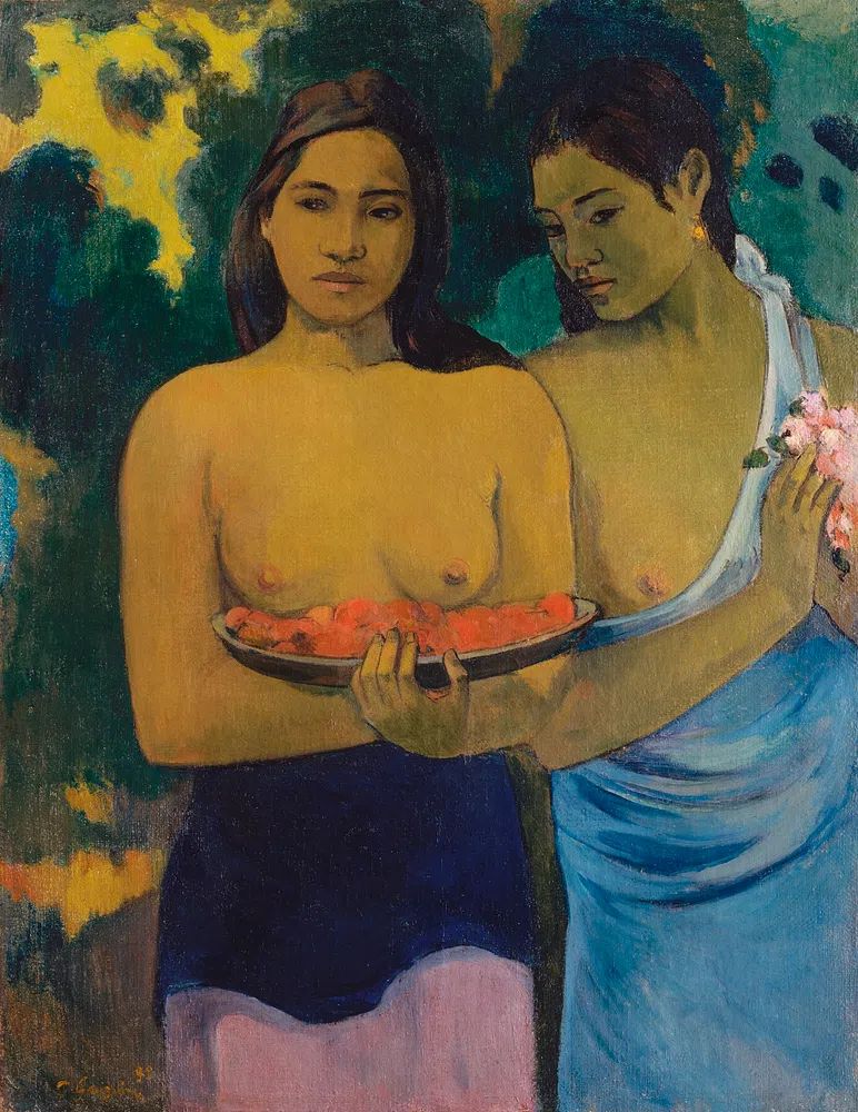 Two Tahitian Women Fine-Art Print. poster — fine-art art