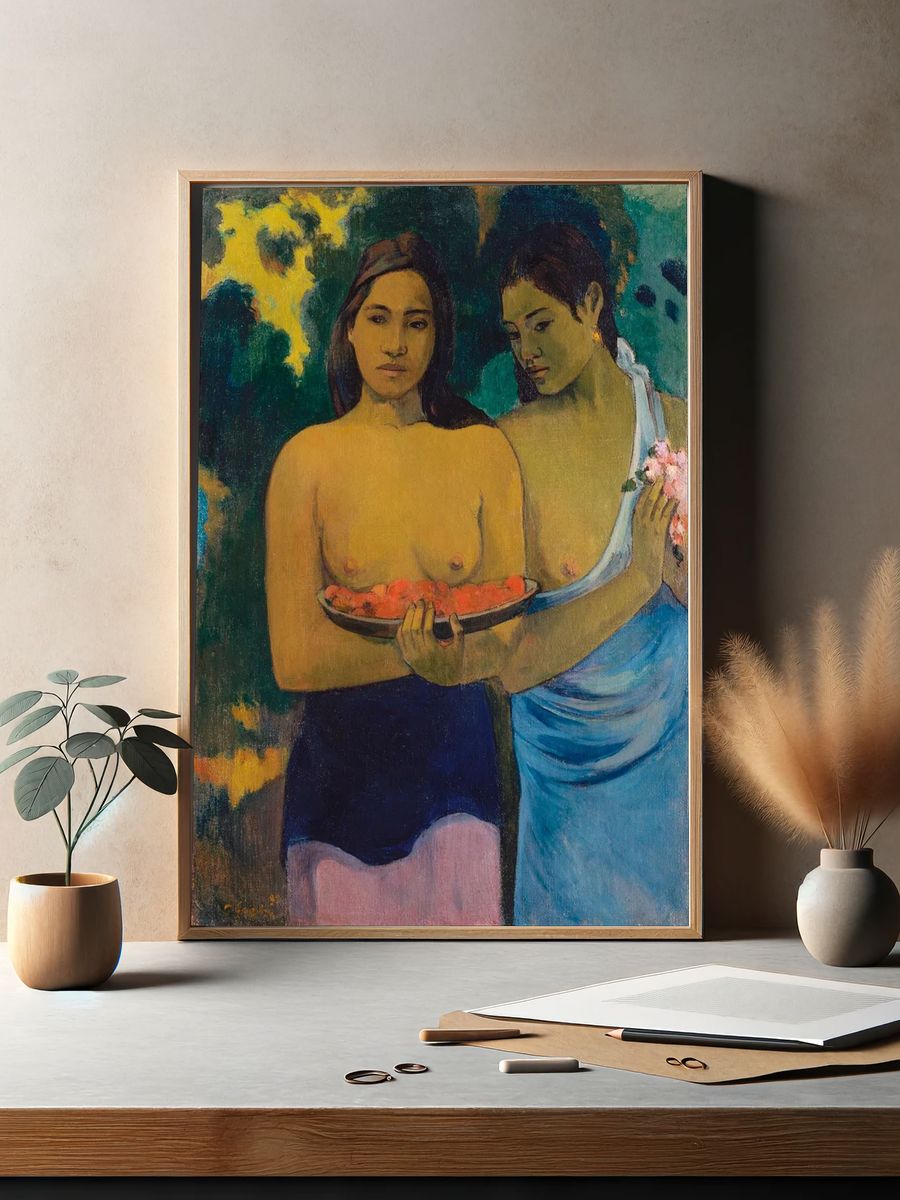Two Tahitian Women Fine-Art Print. — room view 2