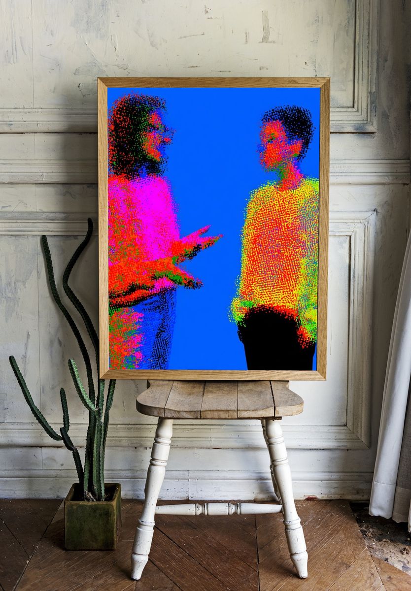 Neon Conversation Pop-Art Poster. — room view 1